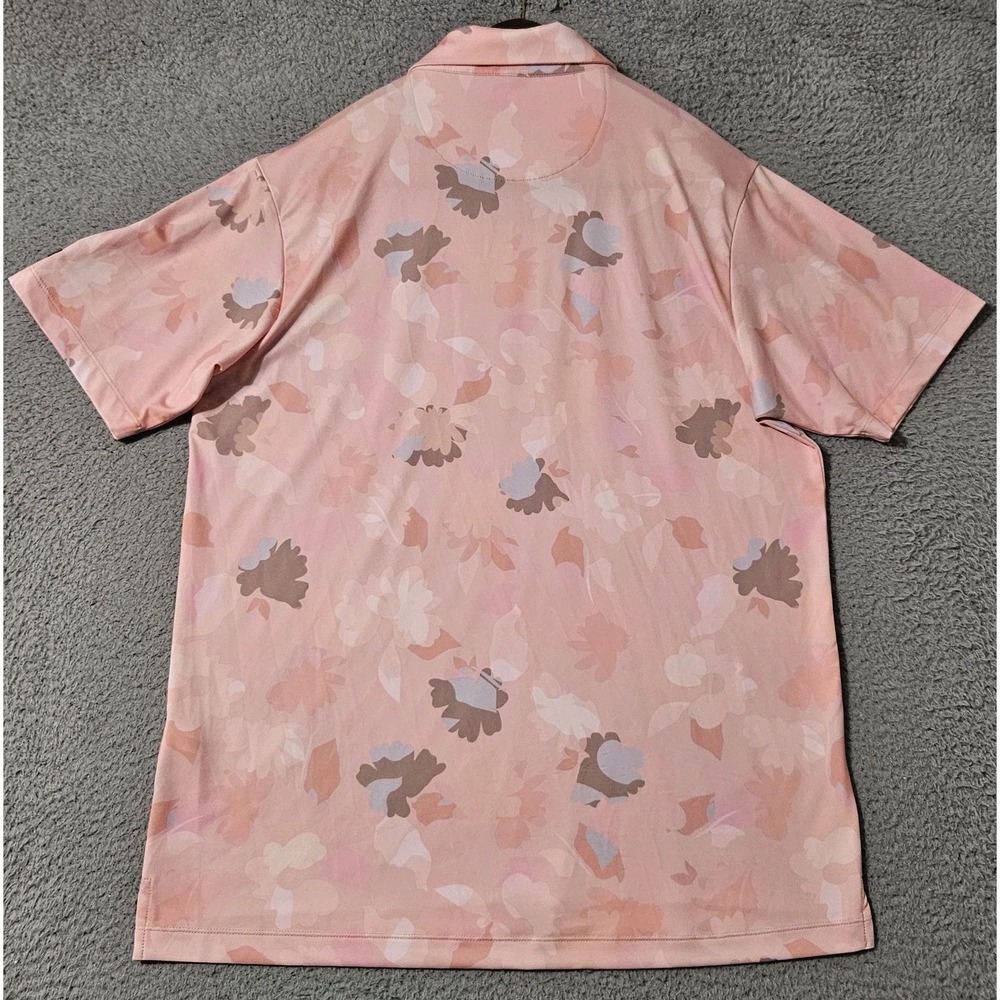 Bad Birdie Polo Shirt Mens Large Pink Camo Golf Stretch Short Sleeve Athletic - Picture 3 of 7